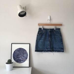 Topshop Moto Let Down Hem Jean Mini Skirt