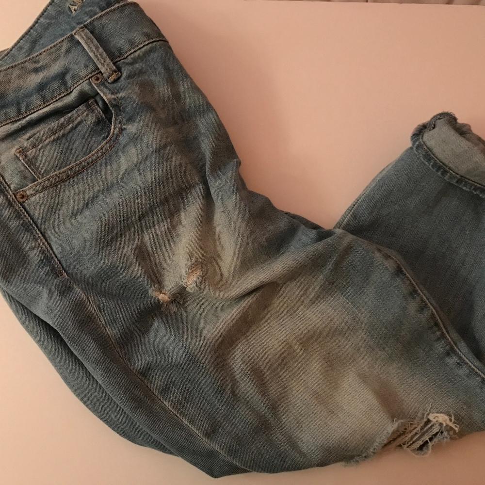 American Eagle Distressed Artist Crop Jeans