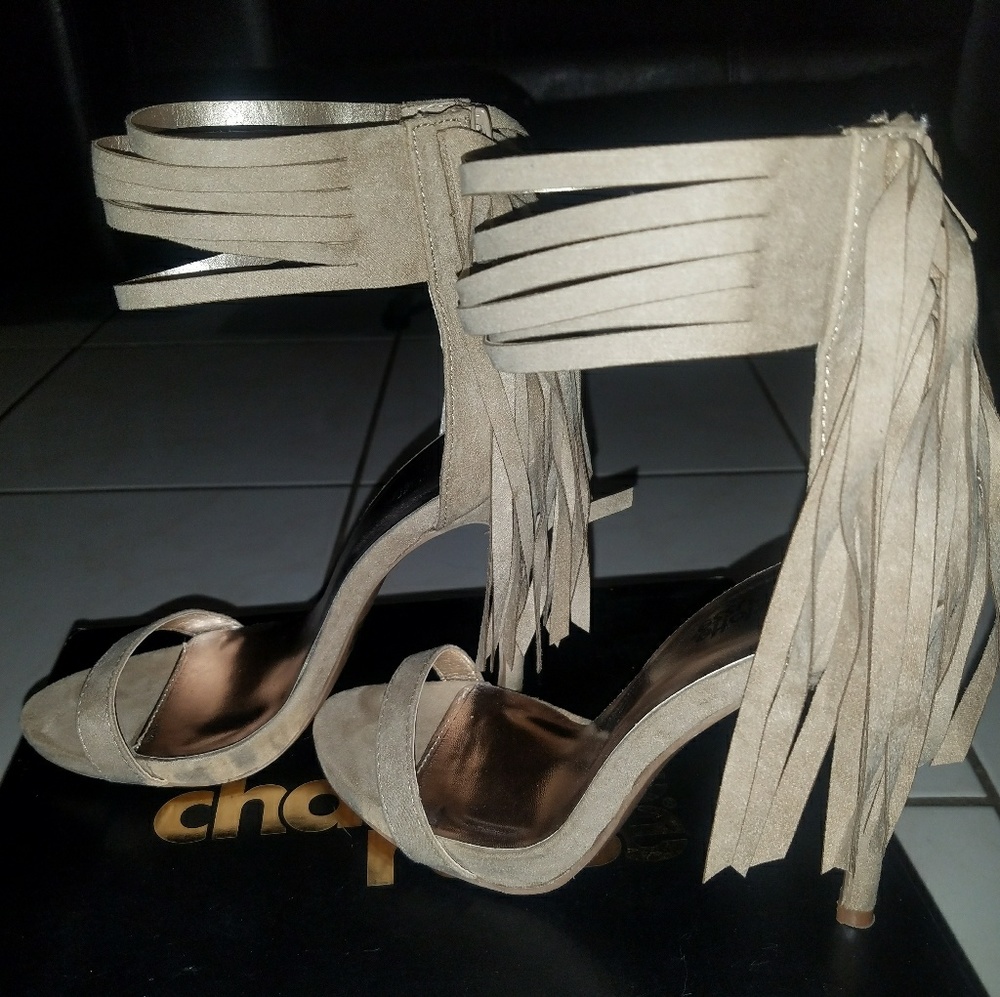 Charlotte Russe fringe sandal heels