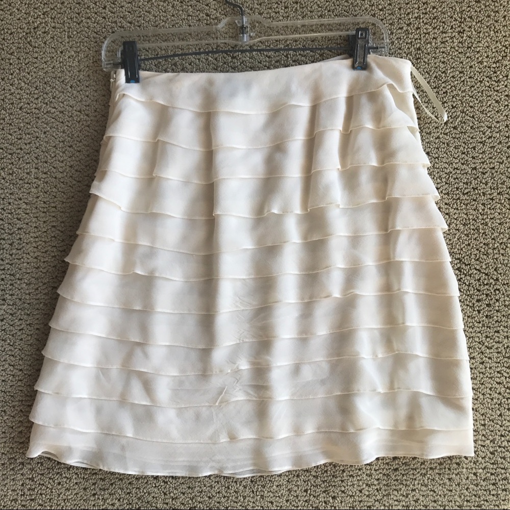 Cream Frilly Short Skirt