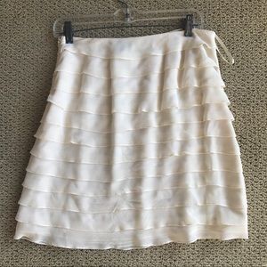 Cream Frilly Short Skirt