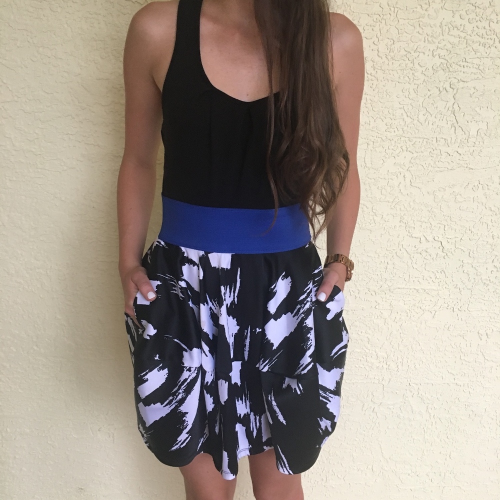 Fancy racer back dress with pockets
