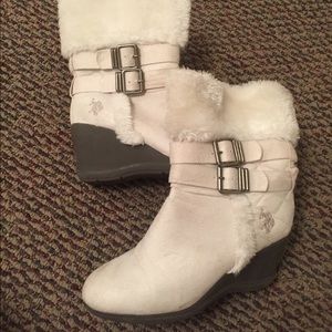 White Polo Ankle Boots