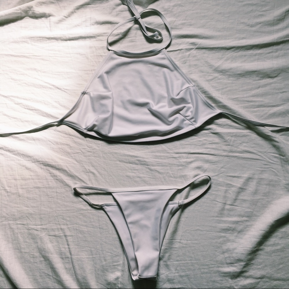 White Cheeky Bikini Set