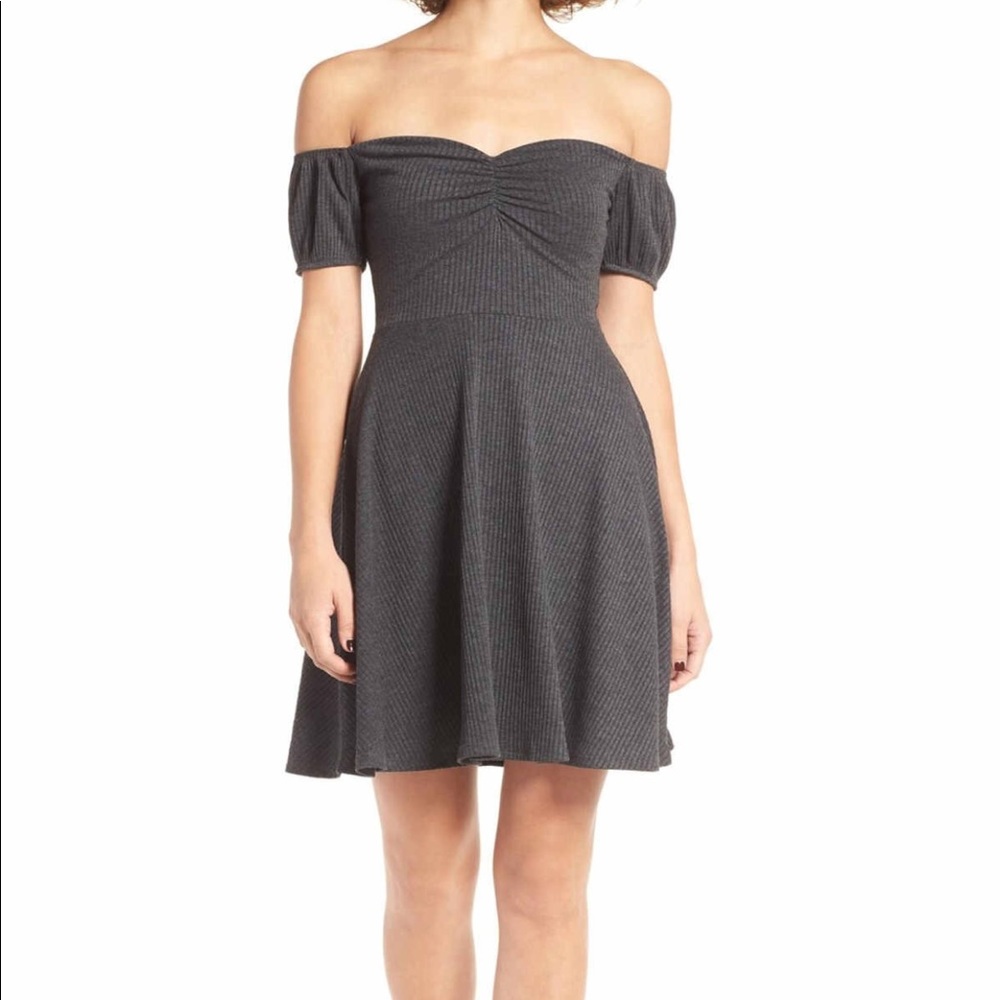 Nordstroms Off the Shoulder Rib Knit Dress
