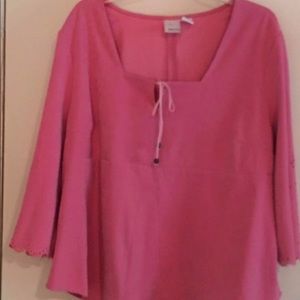 Plus size Romans deep pink top
