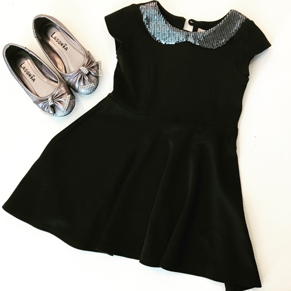 Blush Girls LBD w/Sequined Peter Pan Collar - 4T