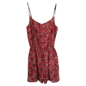 H&M Romper Coral Floral Print Size 4