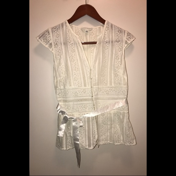 Beautiful white/ivory lacy top!! 💕 - Picture 3 of 8