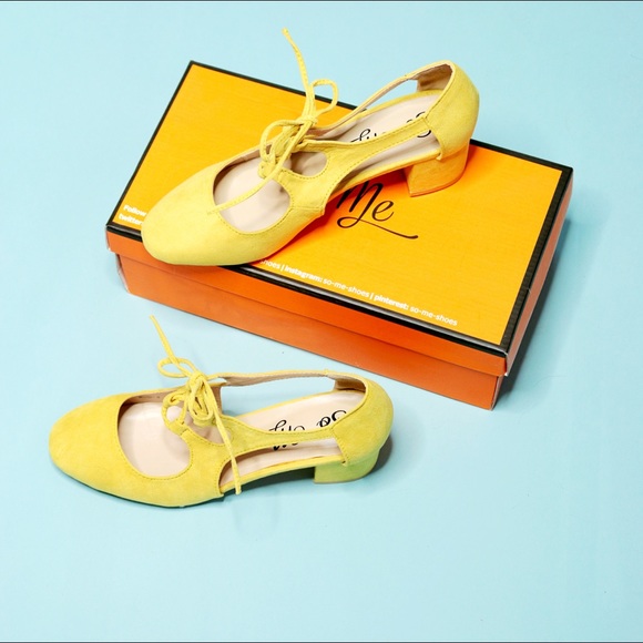 Shoes - Yellow Faux Suede Heel Shoes - Yellow Faux Suede Heel