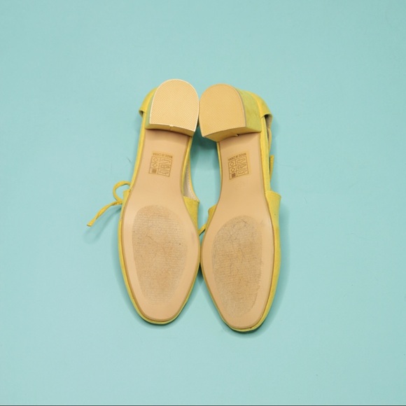 Shoes - Yellow Faux Suede Heel Shoes - Yellow Faux Suede Heel
