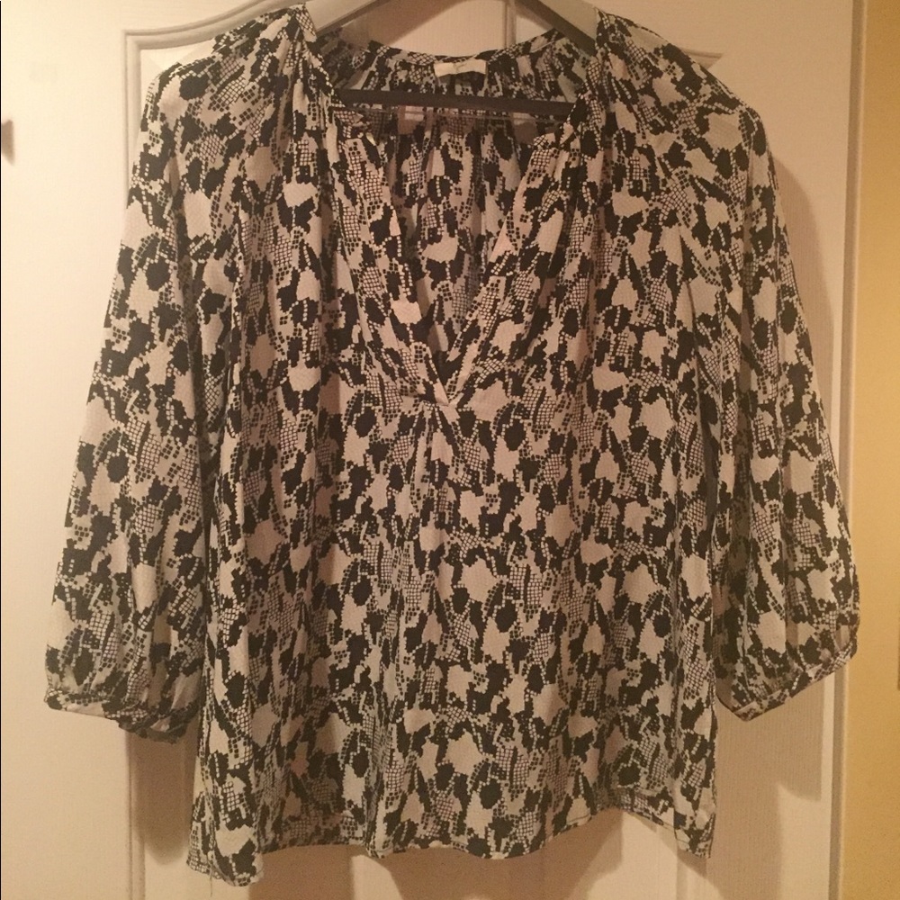 Joie silk black and white blouse Sz.L new