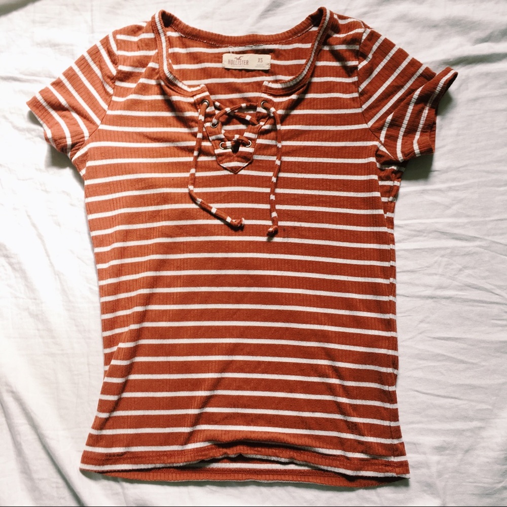 Striped Cropped Tight Fit Shirt