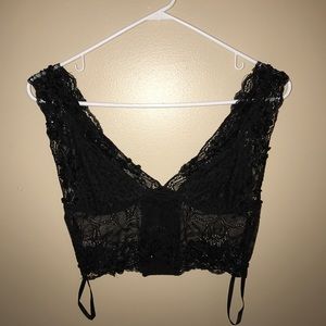 Lace & Sequin semi cropped blouse