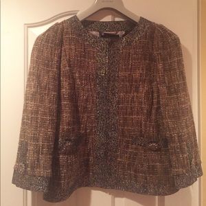 St.John couture jacket Sz.10 brown/gold crystal