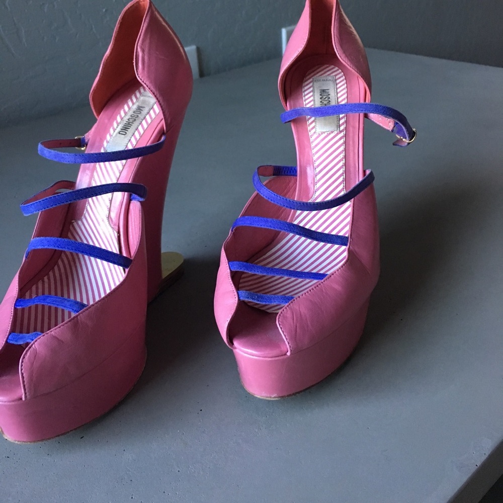 Pink strappy Moschino platform