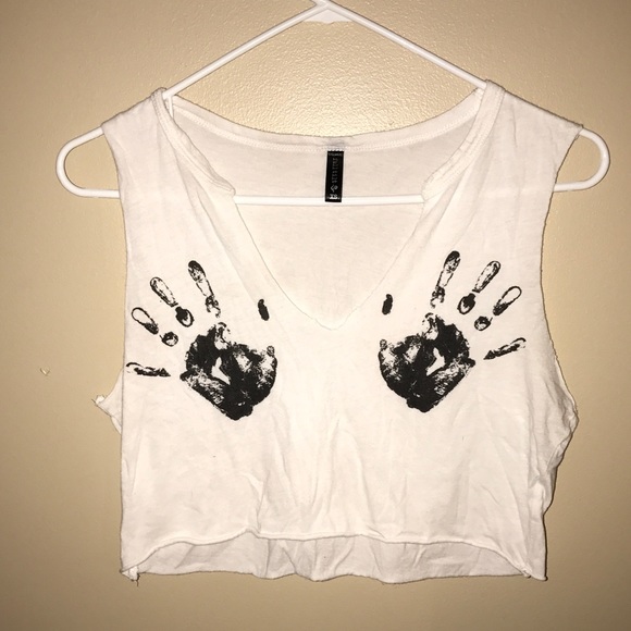 Tilly's Full Tilt - handprint cropped tank top - Picture 1 of 1