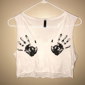 Tilly's Full Tilt - handprint cropped tank top