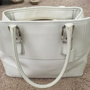 White leather Coach purse