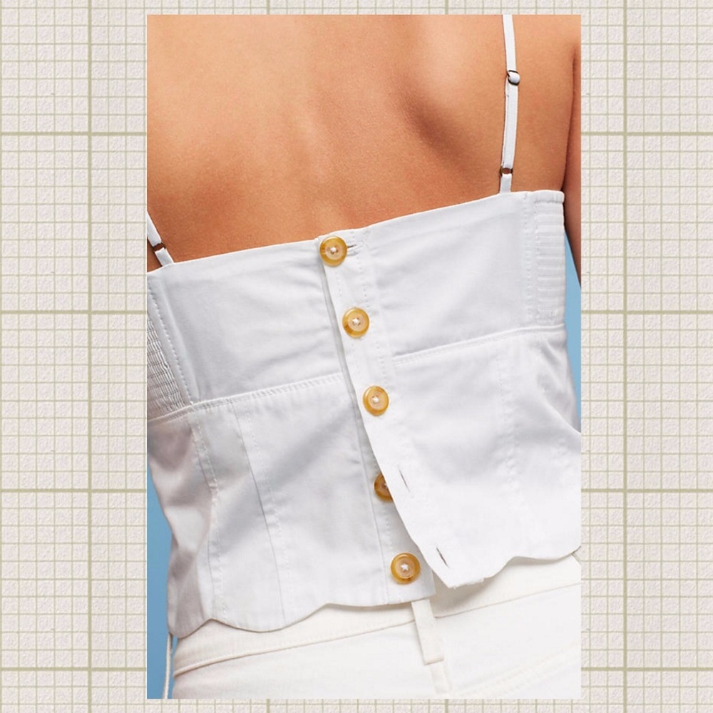 Anthropologie Scalloped Crop Top - Sz. 14 & 16 - Picture 2 of 5