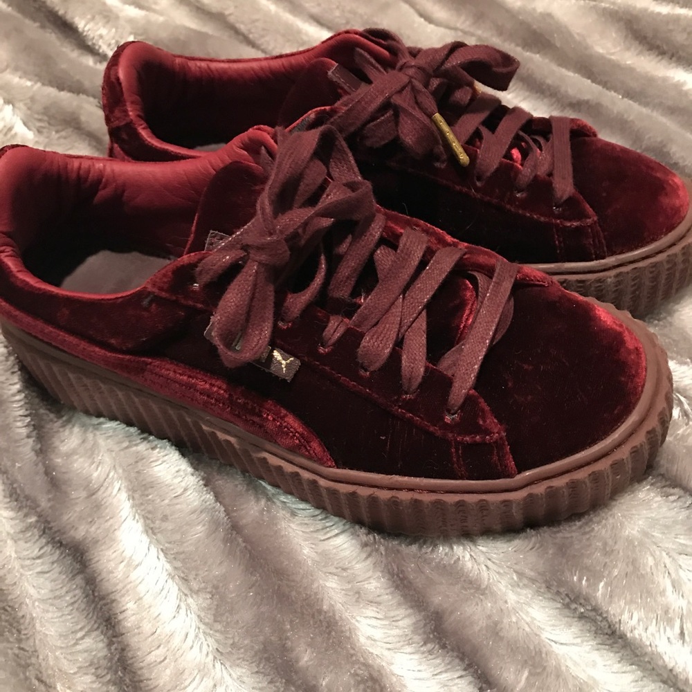 Burgundy fenti Rihanna creepers