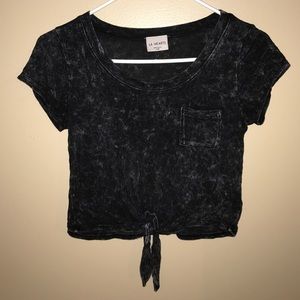 LA Hearts semi cropped, tie bottom t shirt