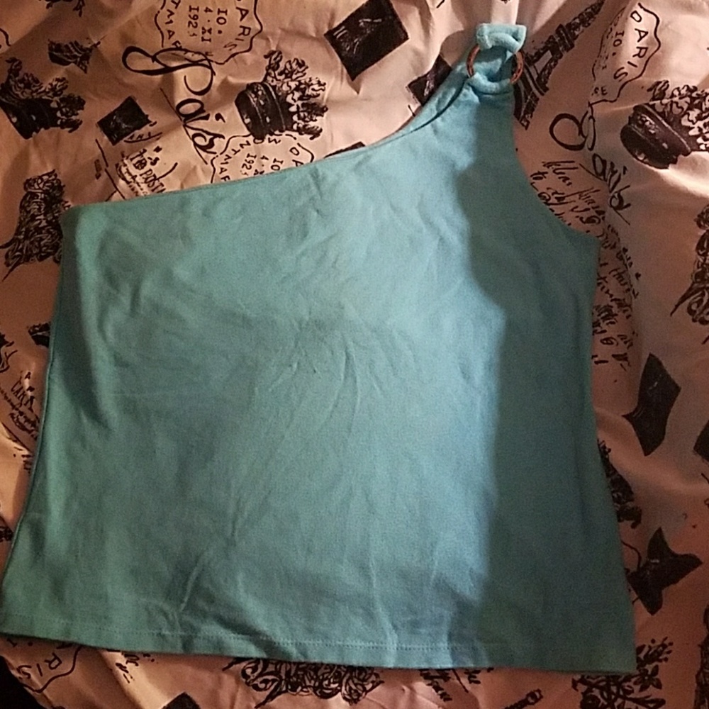One sleeve tank with silver accent