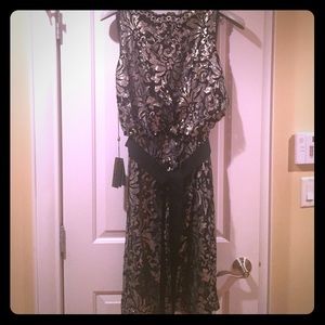 Tadashi shoji evening dress Sz.12 silver black