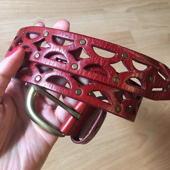 Accessories - Red leather belt