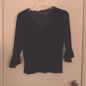 Women's Impressions 3/4 sleeves, velvet blouse
