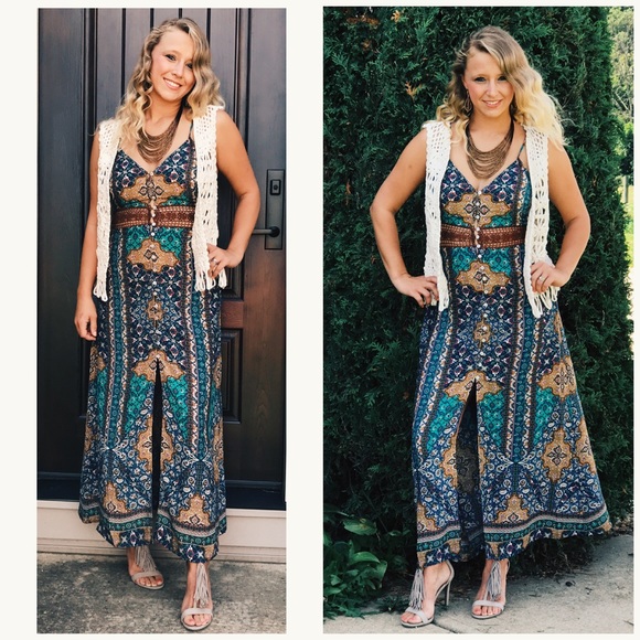 🌸Boho Vintage Slip On Dress - Picture 6 of 7