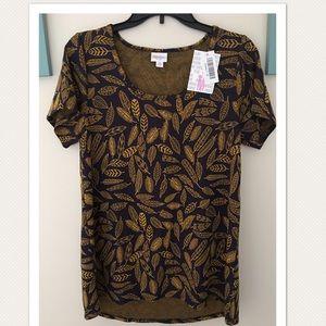 Lularoe Perfect Tee Medium M leaf black