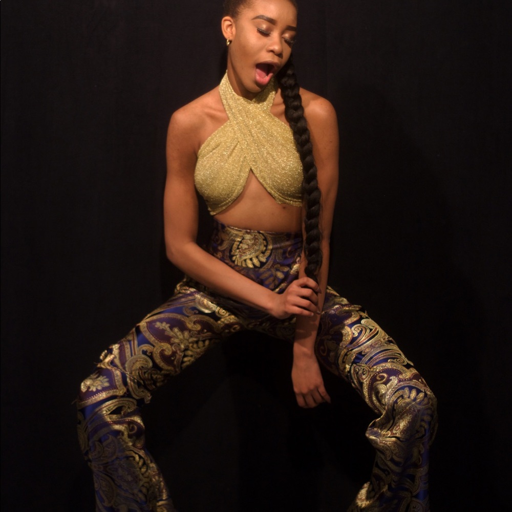 Shimmery Gold Cross Top