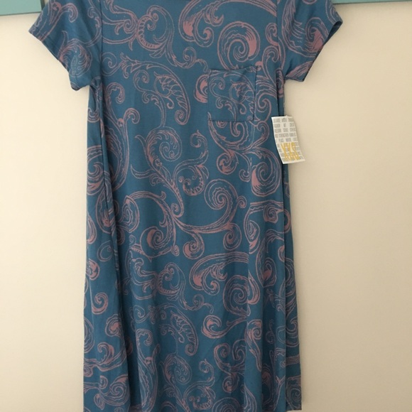 New Lularoe Carley XXS teal with coral pattern - Picture 2 of 4
