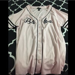 Baby pink baseball jersey