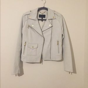 BCBG White Leather Jacket