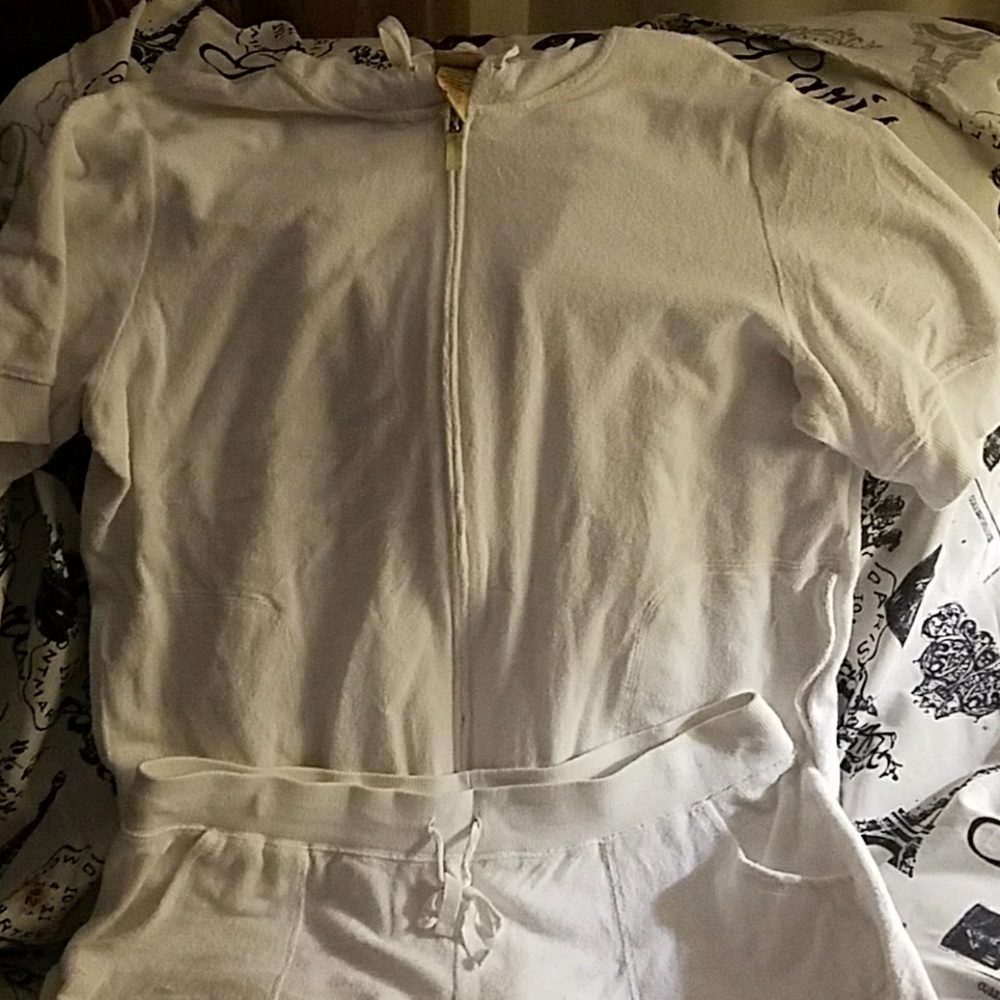 2pc White Terry Cloth active set