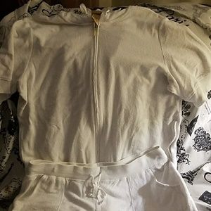 2pc White Terry Cloth active set