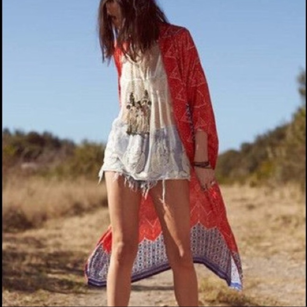 Auguste The Label Red Wonder Festival Boho Kimono - Picture 8 of 8