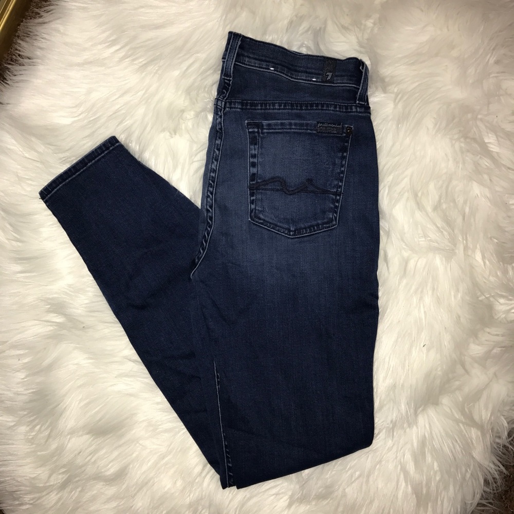 7 for all mankind mid rise skinnies