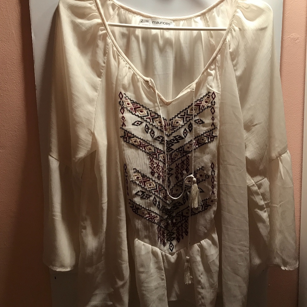 Sheer Boho Cream Top