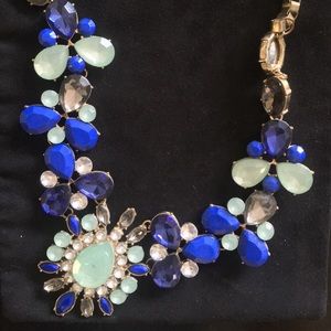 J. Crew look a like Jewel necklace blue and green