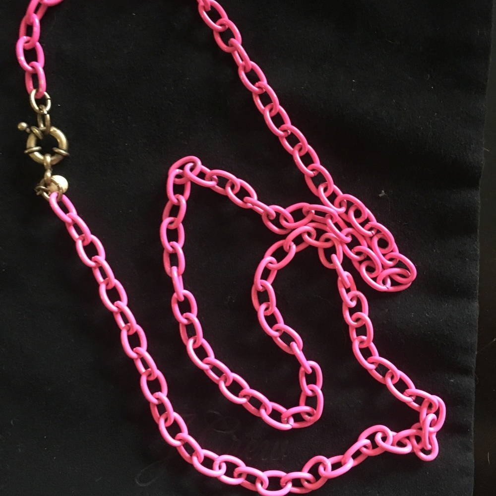 J. Crew long pink chain necklace