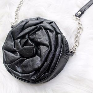 Black Rose Mini Circular Cross Body