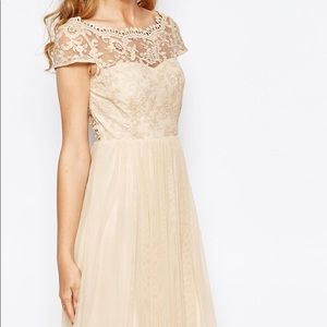 Vila Lace Top Button Back Maxi Dress