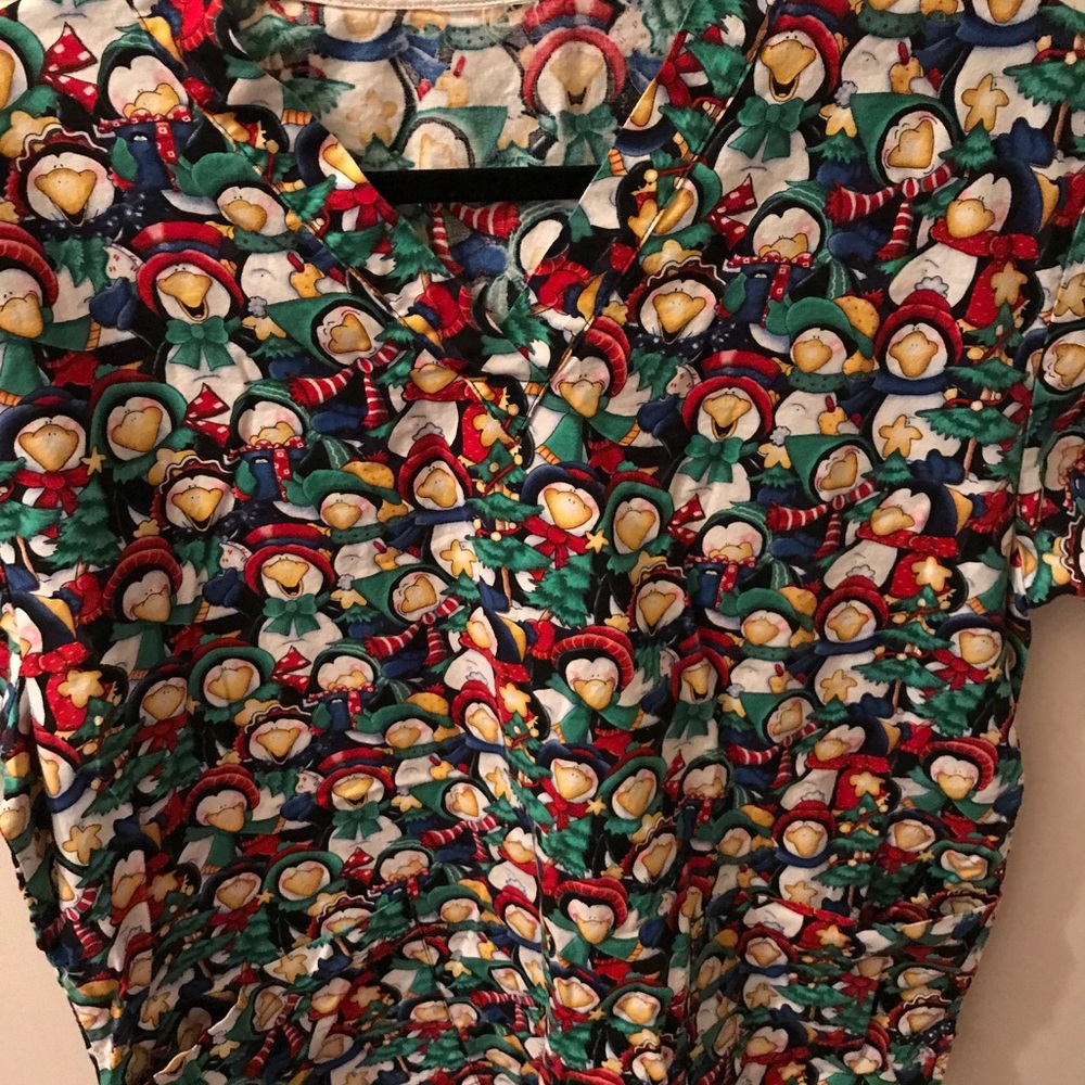 Christmas scrub top
