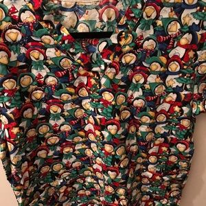Christmas scrub top