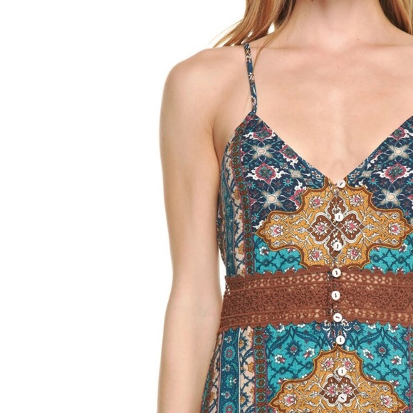 Vintage Print Maxi Slip Dress - Picture 3 of 4