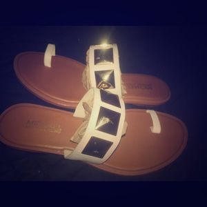 Michael Kors cream and gold slings