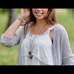 Cropped open back lace tank